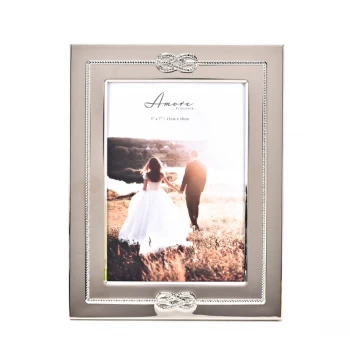 Image of Amore Nickel-Plated Infinity Knot Photo Frame - 5" x 7"