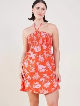 Image of Accessorize Fruity Floral Bandeau Dress, Orange Size M Women