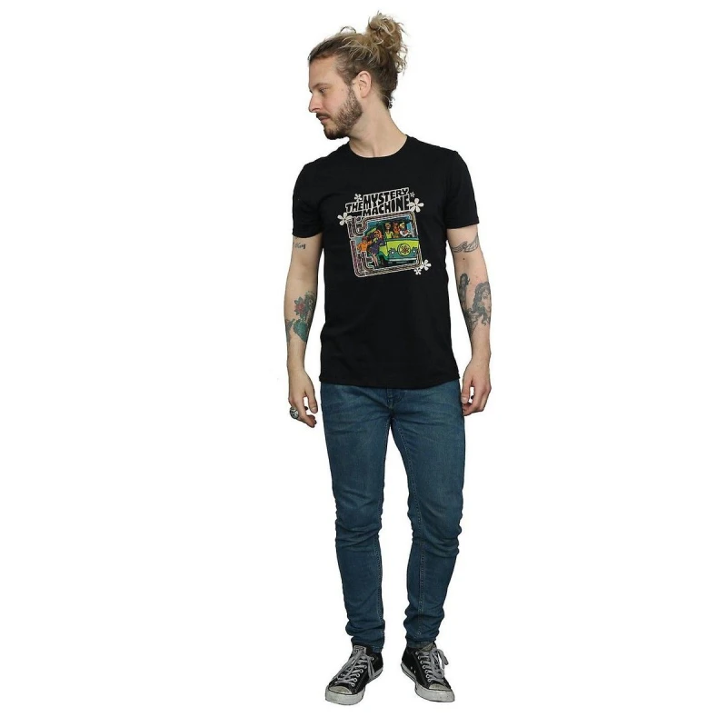 Image of Scooby Doo Scooby Doo Men The Mystery Machine Cotton T-Shirt in Black Size: Small Black S Male 5063377482300