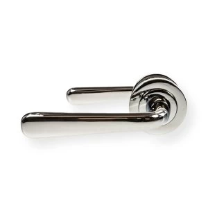 Image of LocksOnline Laguna Lever Door Handle on Round Rosette