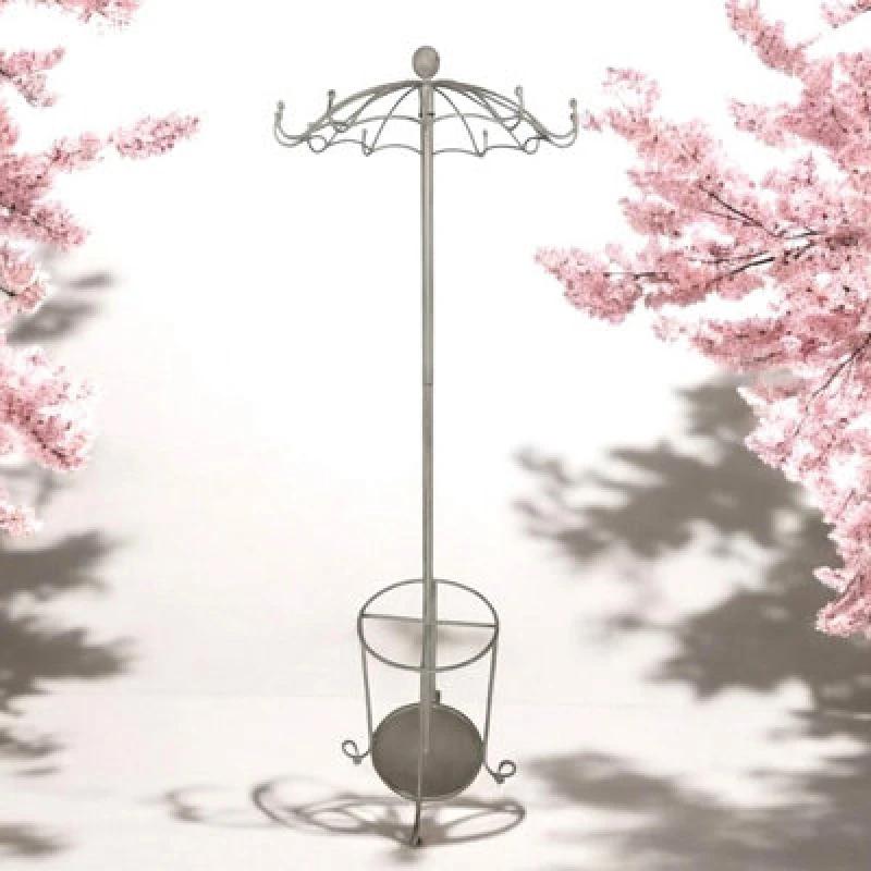 Image of 172Cm Cream Metal Coat Stand/ Umbrella Hol