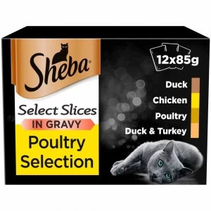 Image of Sheba Select Slices Poultry Cat Food 12 x 85g