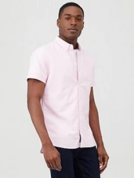 Image of Superdry Classic University Oxford Short Sleeve Shirt - Pink, Size S, Men