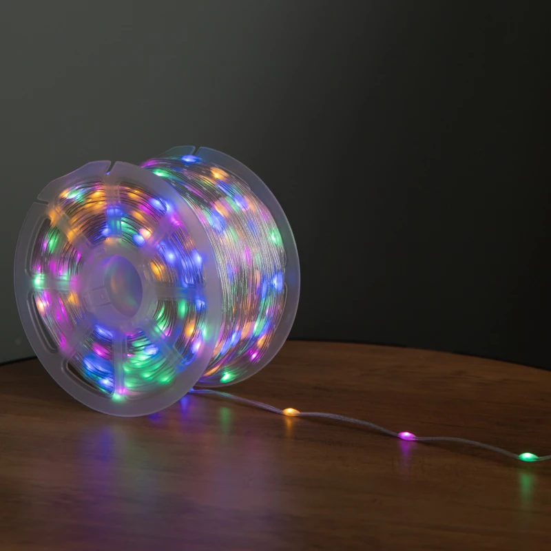 Image of 75m Light up Christmas Two Tone String Lights with 1000 Warm White & Multi-Coloured LEDs