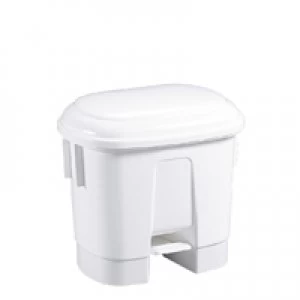 Image of Slingsby Derby Plastic Pedal Bin 30L White 348020