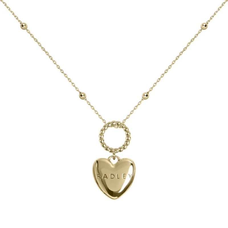 Image of Radley RYJ2502S Gold Tone Heart Charm Necklace - J81950