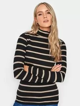 Image of Long Tall Sally Long Tall Sally 2 Pack Roll Neck Black, Stripe, Black, Size 16, Women