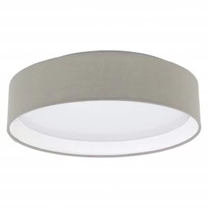 Image of EGLO LED Taupe Fabric Ceiling Light Warm White - 31589