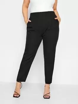 Image of Yours Darted Waist Tapered Trouser - Black, Size 20, Women