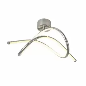 Image of Nielsen Dirillo Modern 1 Light Integrated Chrome LED Semi Flush Ceiling Light