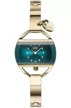 Image of Ladies Storm Temptress Charm Gold-Teal Watch 47013/GD/T