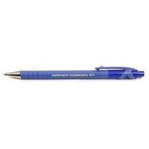 Image of Paper Mate FlexGrip Ultra Medium Retractable Ball Point Pen 1.0mm Tip 0.4mm Line Blue Ref 1910074 Pack of 36