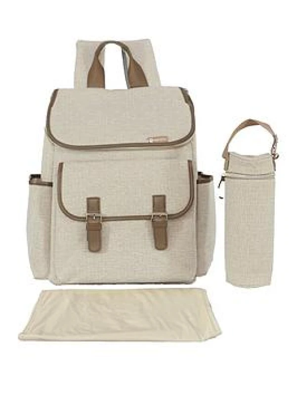 Image of My Babiie Herringbone Back Pack Changing Bag, Ivory Ivory W5VP6 Unisex