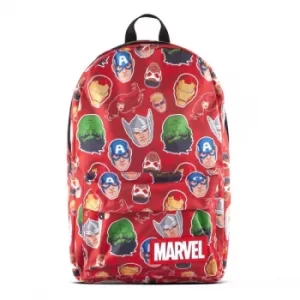 Image of Marvel Comics Characters All-Over Print Backpack- Red/Black