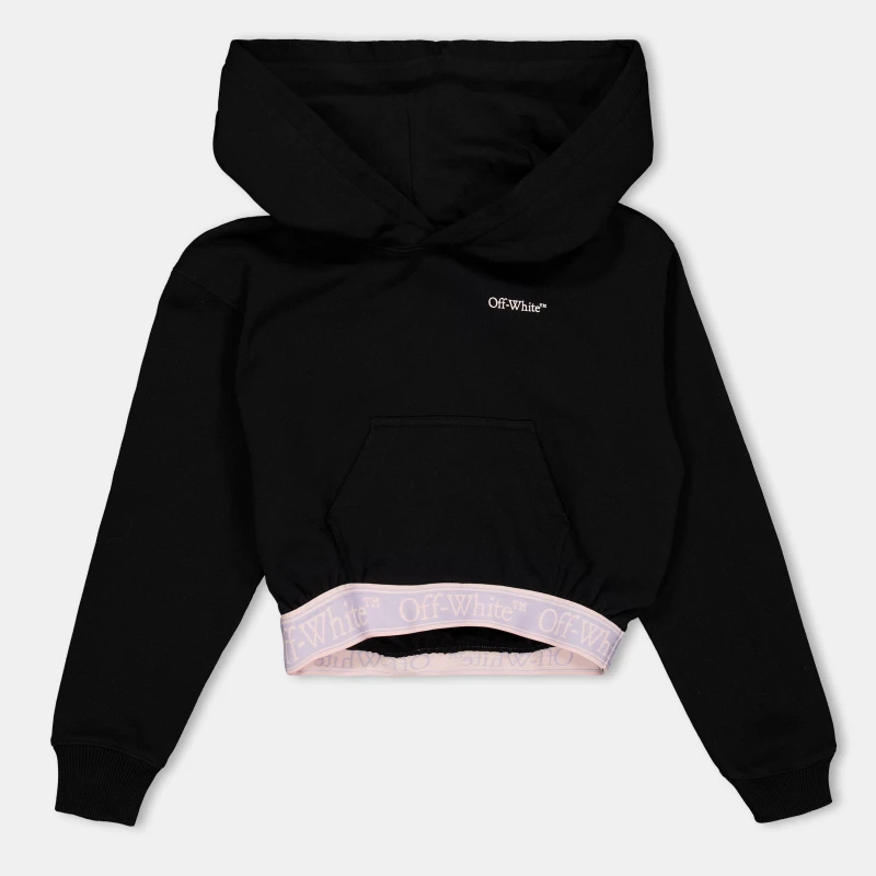 Image of Off White Kids Cropped Hoodie Black/Lilac female 8Y