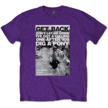 Image of The Beatles - Rooftop Shot Unisex Medium T-Shirt - Purple