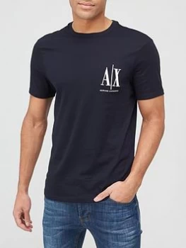 Image of Armani Exchange AX Small Icon Logo T-Shirt Navy Size S Men