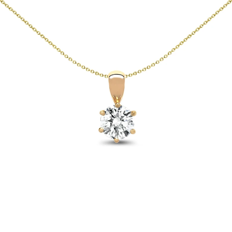 Image of Jewelco London 18ct Gold 0.1ct Diamond Solitaire Charm Pendant - 18P001-010 Gold