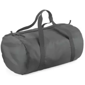Image of Packaway Barrel Bag / Duffle Water Resistant Travel Bag (32 Litres) (Pack of 2) (One Size) (Graphite Grey/ Graphite Grey) - Bagbase