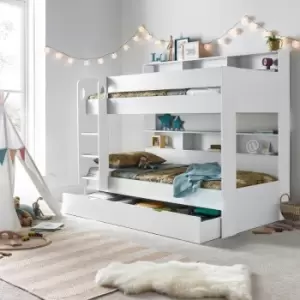 Image of Oliver White Storage Bunk Bed With Drawer