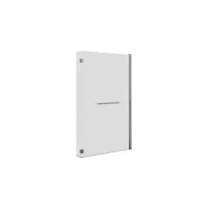 Image of Maia L Shape 1450mm 6mm Chrome Bath Screen with Towel Rail