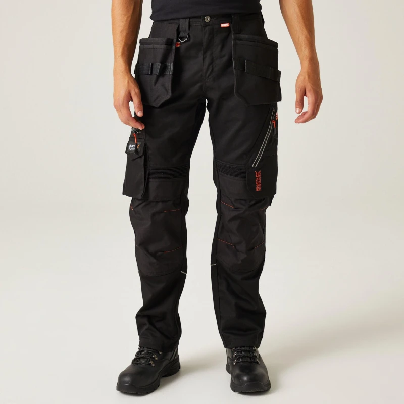 Image of Regatta Mens Execute Holster Work Trousers Black male 32 R