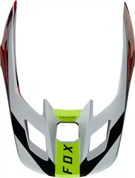 Image of FOX V2 Voke Helmet Peak, white-red, Size L, white-red, Size L