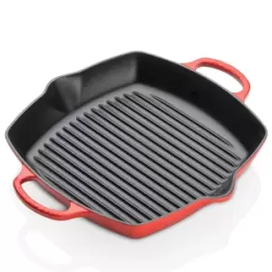 Image of Le Creuset 30cm Cast Iron Deep Square Grill Cerise