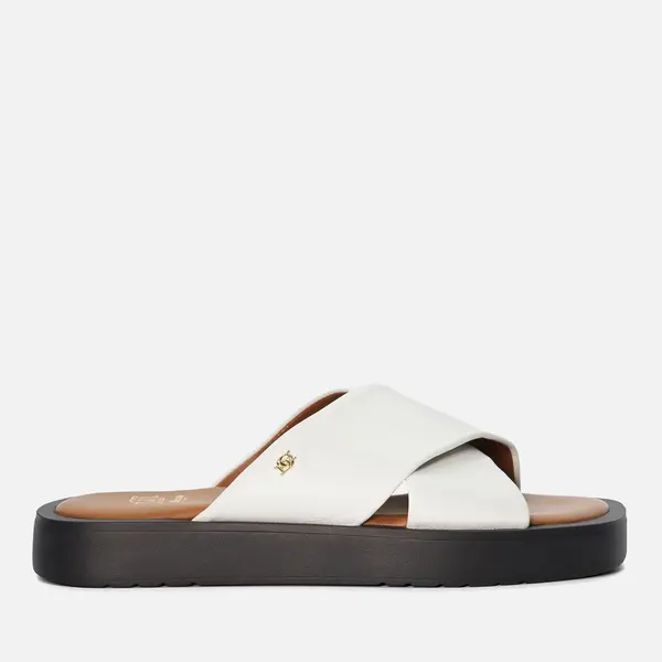 Image of Dune Womens Liquor Flat Cross Leather Sandals - UK 6