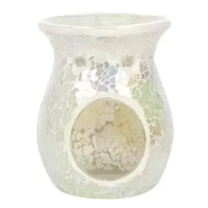 Image of Large White Iridescent Crackle Oil Burner