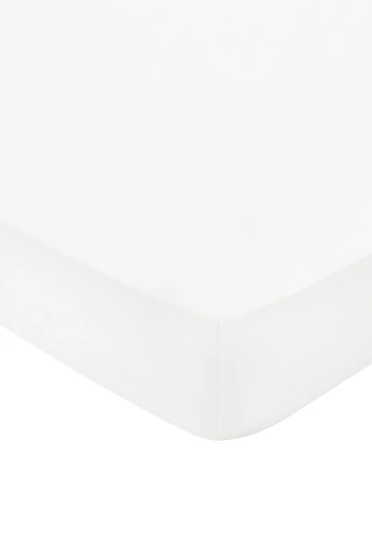 Image of Bedeck of Belfast Cotton Sateen Fitted Sheet 400TC - White White Single