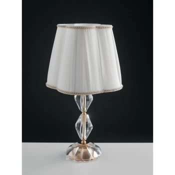 Image of Fan Europe Lighting - Fan Europe RIFLESSO Table Lamp with Round Tapered Shade Gold, Crystal 25x47cm