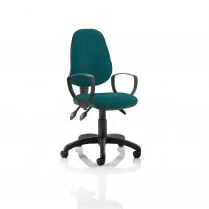 Image of Eclipse III Lever Task Operator Chair Bespoke With Loop Arms In Teal