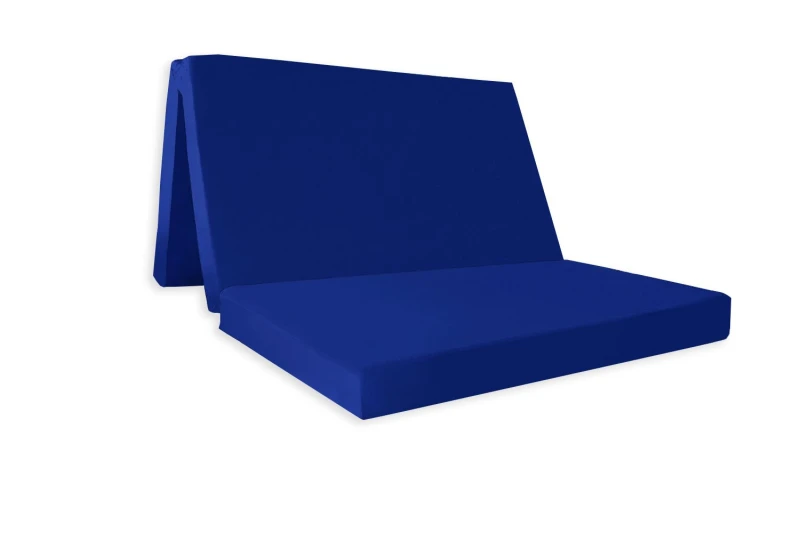 Image of Mattress Guru Badenia Double Folding Z Bed Futon Mattress with Protective Travel Cover Blue