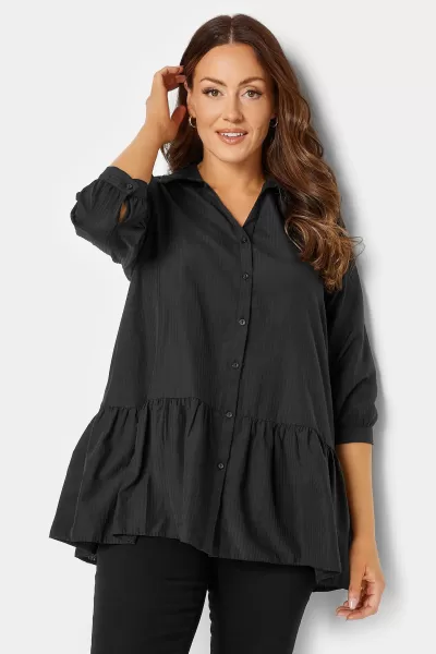 Image of M&Co Frill Hem Button Through Shirt