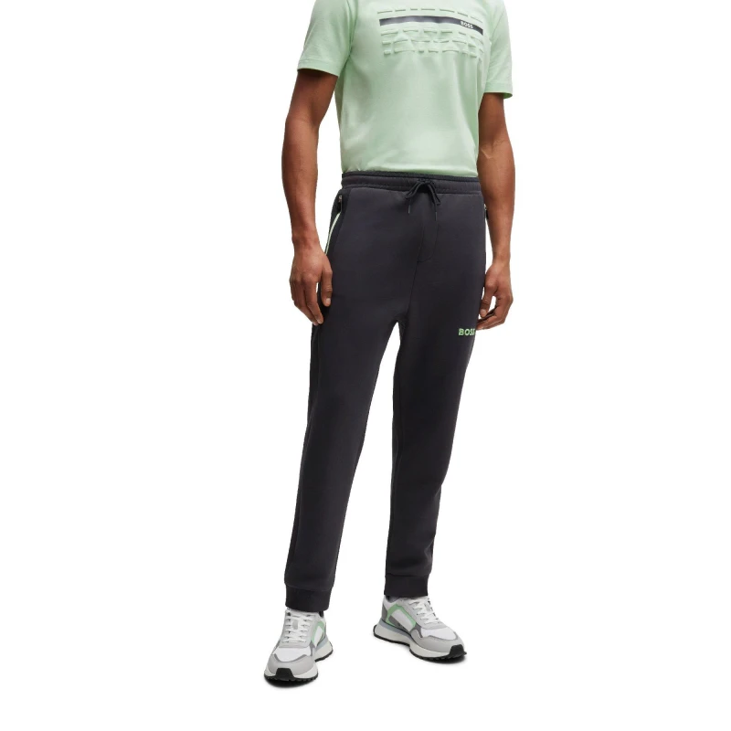 Image of Boss Mens Hadiko Closed Hem Fleece Joggers Charcoal male XL