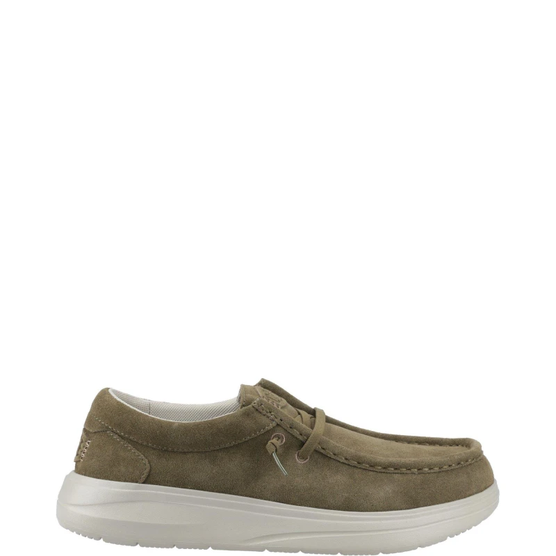 Image of HEYDUDE Wally X Suede Shoes Dark Olive male 7 (41)
