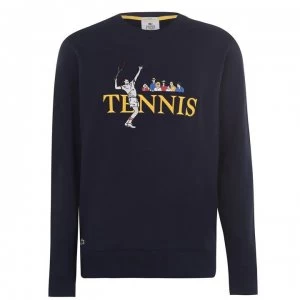 Image of Lacoste L!VE Tennis Crew Sweatshirt - Navy QRN