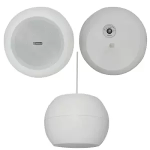 Image of 6.5" 30w White Hanging Suspended Pendant Ceiling Speaker 100v & 8ohm Background