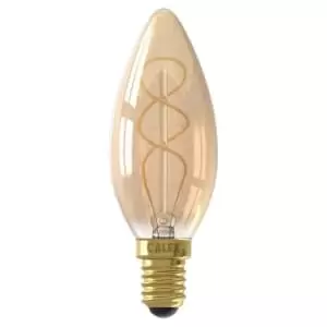 Image of Calex Standard Gold Filament Flex Candle E14 4W Dimmable Light Bulb