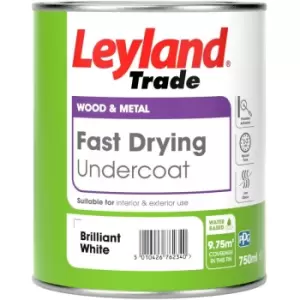 Image of Leyland Trade Fast Drying Undercoat Paint - Brilliant White - 750ml - Brilliant White