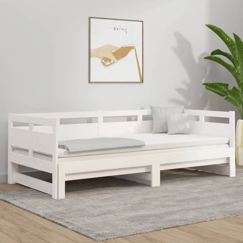 Image of VIDAXL Pull-out Day Bed without Mattress White 2x(90x190) cm Vidaxl 8720287073017