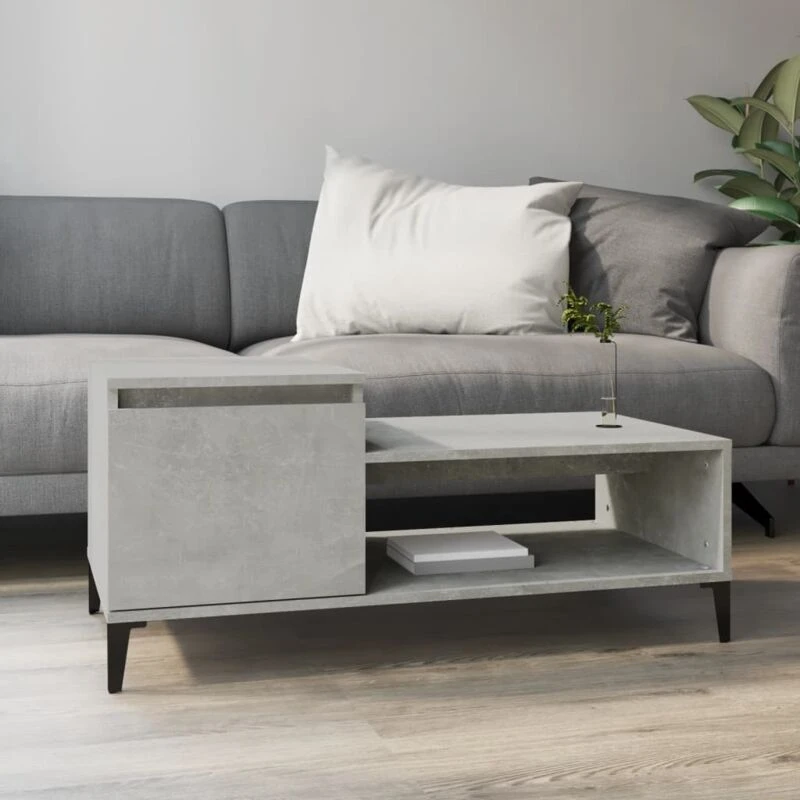 Image of Vidaxl Coffee Table Concrete Grey 100X50X45cm Engineered Wood, Grey 821136