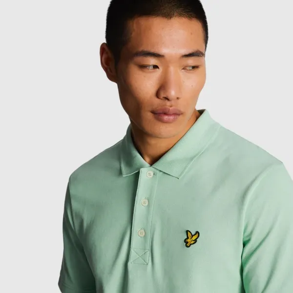 Image of Lyle & Scott Plain Polo Shirt Turquoise Shadow M