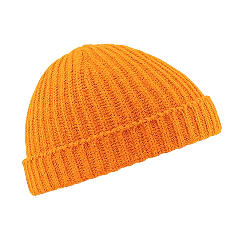 Image of Beechfield Beechfield Men Retro Trawler Winter Beanie Hat in Orange Orange One Size Male 5059269953898