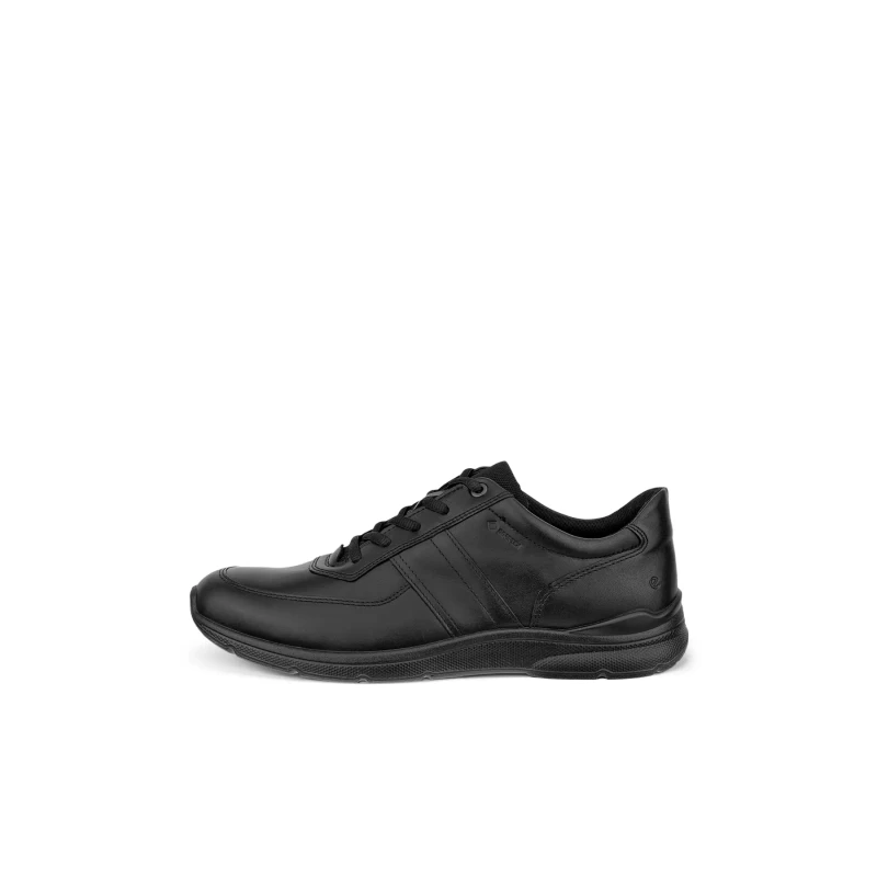 Image of Ecco Irving Leather Mens Lace Up Trainers - Black - Size:UK 8-8.5