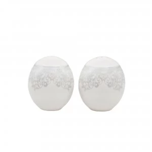 Image of Denby Monsoon Filigree Silver Salt and Pepper Pots