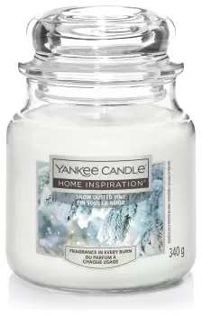 Image of Yankee Candle Medium Jar Candle - Snow Dusted Pine