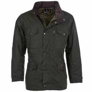 Image of Barbour Mens Sapper Wax Jacket Olive Small