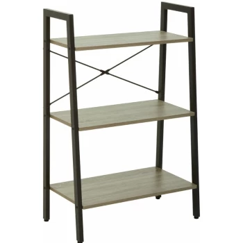 Image of Premier Housewares - Bradbury Three Tier Grey Oak Veneer Ladder Shelf Unit